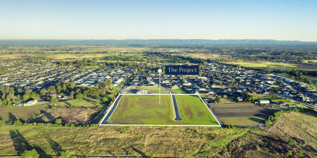 Aerial view of a development site.